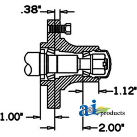 A & I PRODUCTS Hub & Spindle Assy. (4 Bolt) 8" x8" x6" A-HS150045